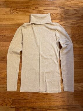 J. Crew Perfect Fit Knit Goods Cotton Yarns Oatmeal Heather Turtleneck Sz XS